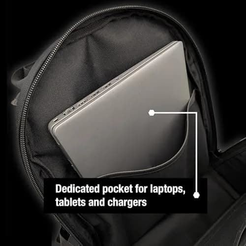 Custom Leathercraft 36-Pocket Tool Backpack Heavy-Duty Ballistic Polyester with Laptop Compartment & Reinforced Glasses Case thumbnail 5