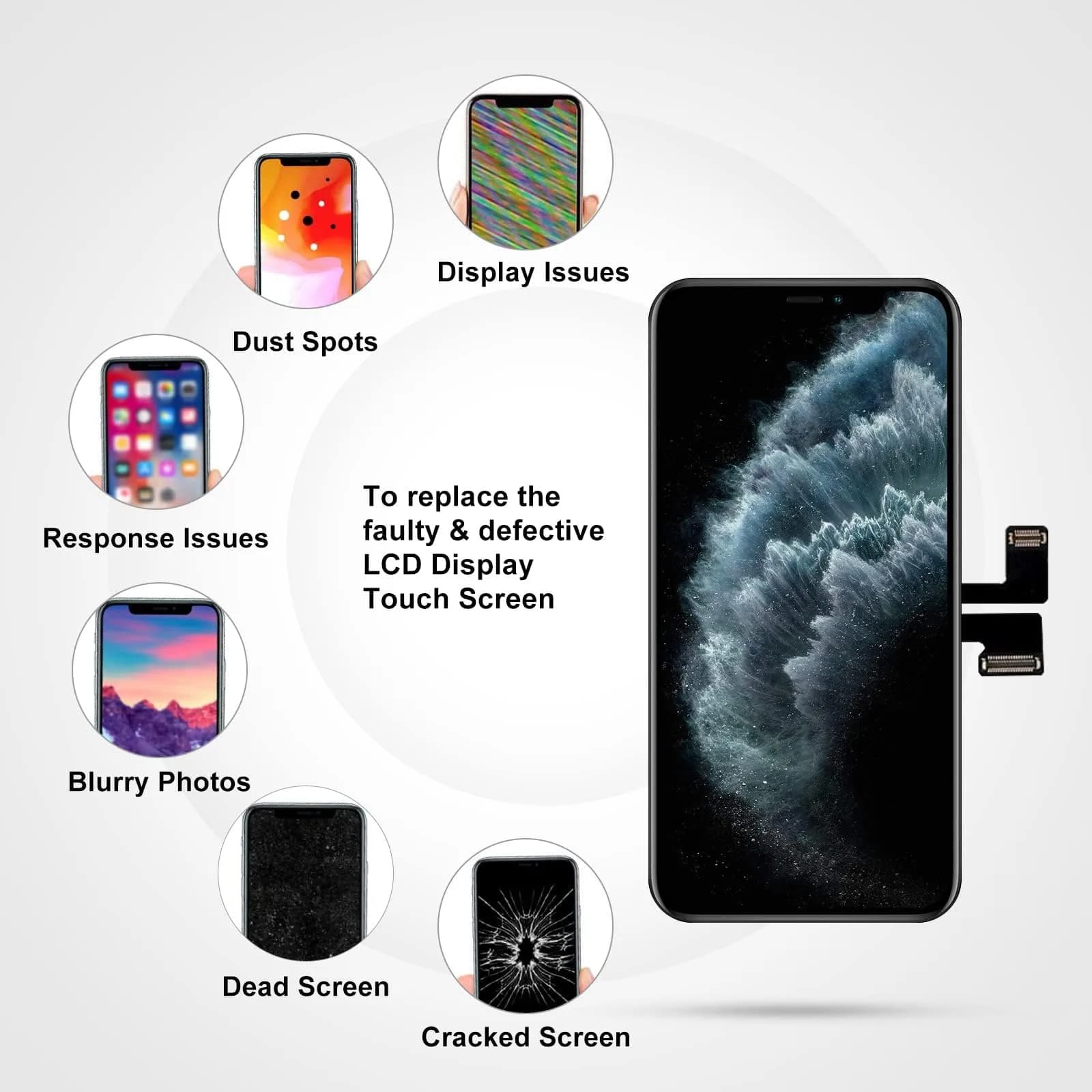 LL TRADER 5.8" LCD Display Screen Replacement for iPhone 11 Pro with Repair Kit - view 4
