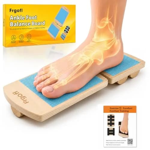 Frgofl Adjustable Balance Board for Ankle Strengthening & Stability, Blue | 32.5cm (13 inch) Rocker Board for Rehab & Standing Desk Use thumbnail 1