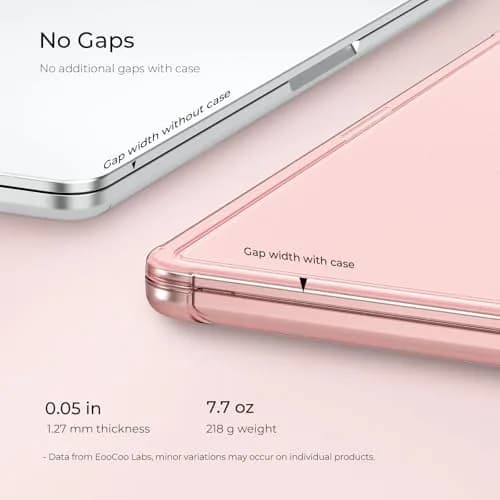 EooCoo Reinforced Anti-Crack Case for MacBook Air 13.6 inch M5-M2 Chip (2022-2026 Models) | Pink Matte Hard Shell with Shockproof Corners thumbnail 6