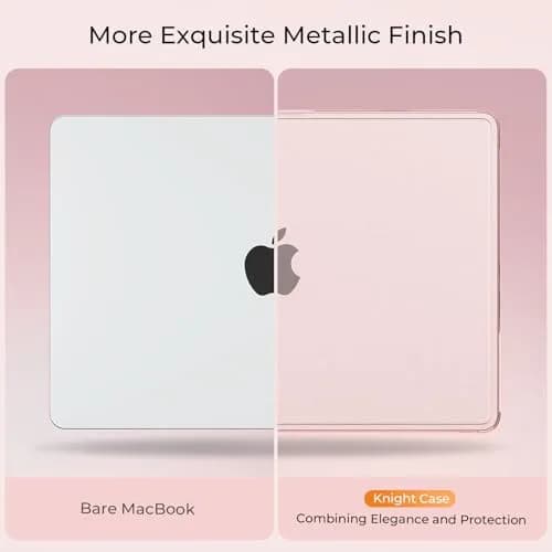 EooCoo Reinforced Anti-Crack Case for MacBook Air 13.6 inch M5-M2 Chip (2022-2026 Models) | Pink Matte Hard Shell with Shockproof Corners thumbnail 7
