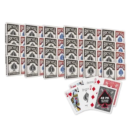 Bicycle 48-Pack Red & Black Rider Back Playing Cards | Standard Index, USA-Made thumbnail 1