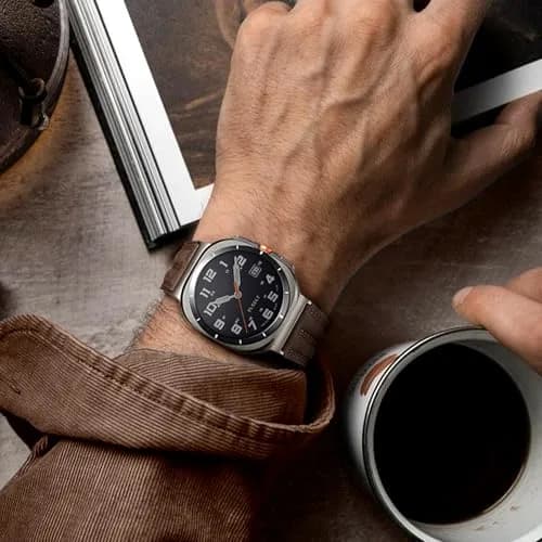 Tlselt Leather Band for Samsung Galaxy Watch Ultra 2/Ultra 47mm | Vintage Rugged Leather, Quick-Release, Fits 6.2"–8.9" Wrists thumbnail 8