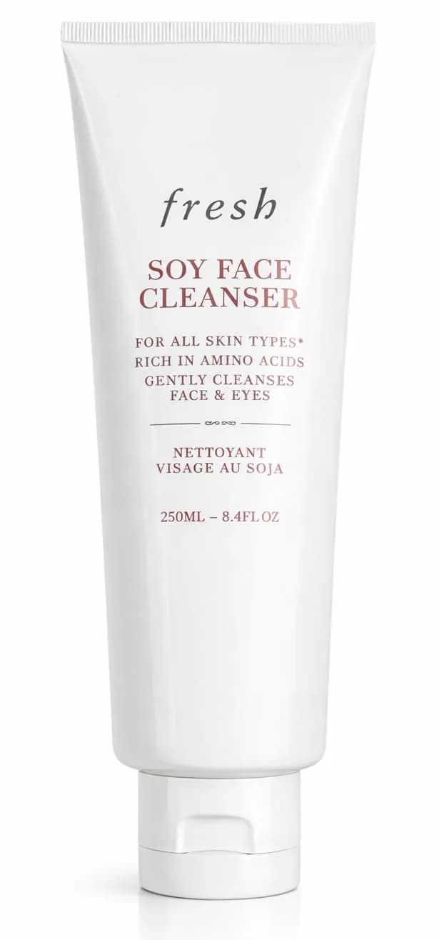 Fresh Soy Face Cleanser Value Size 250 mL (8.4 fl oz) Gentle Gel Facial Cleanser for All Skin Types | Removes Makeup + Sunscreen — White