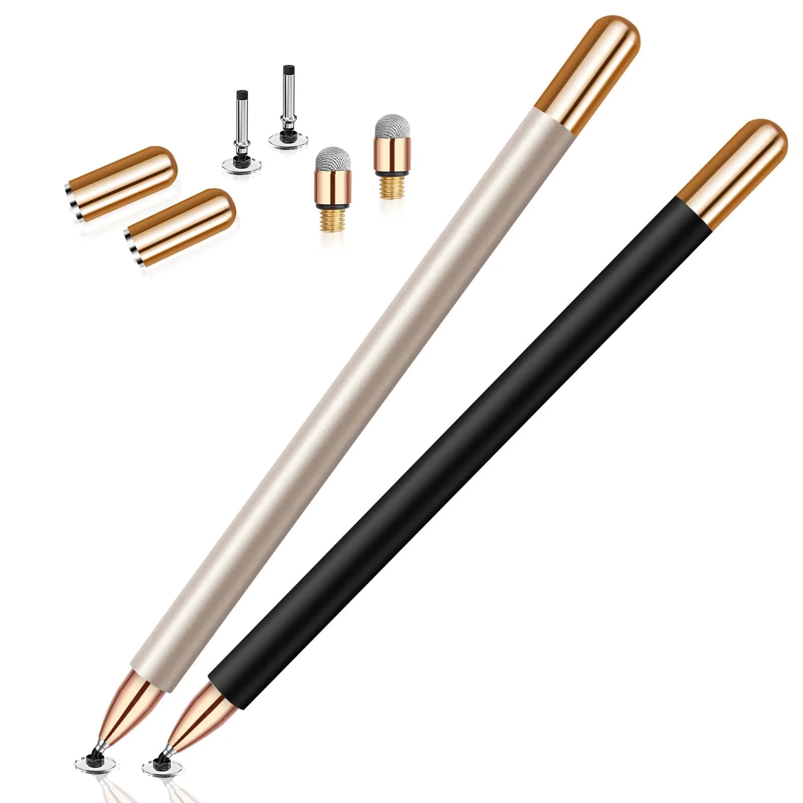 STYLUSHOME Universal Stylus Pens 2-Pack (Black/Gold) | High Precision Sensitivity for All Touch Screens — Black/Gold