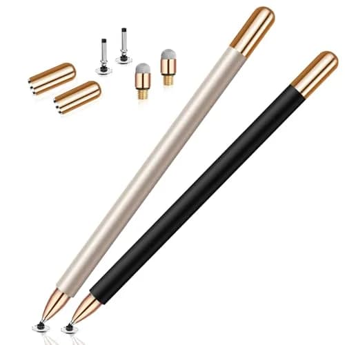 STYLUSHOME Universal Stylus Pens 2-Pack (Black/Gold) | High Precision Sensitivity for All Touch Screens thumbnail 1