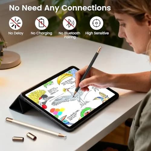STYLUSHOME Universal Stylus Pens 2-Pack (Black/Gold) | High Precision Sensitivity for All Touch Screens thumbnail 5