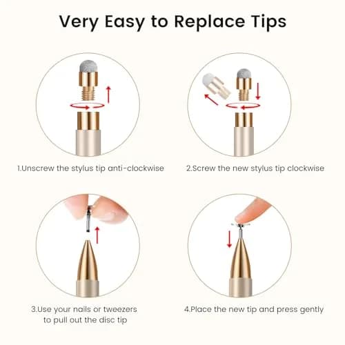 STYLUSHOME Universal Stylus Pens 2-Pack (Black/Gold) | High Precision Sensitivity for All Touch Screens thumbnail 6