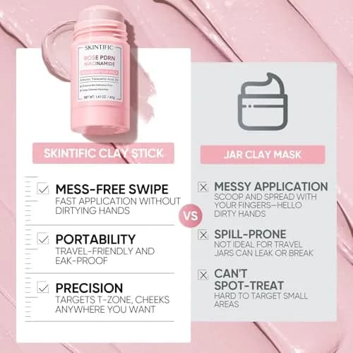 SKINTIFIC Rose PDRN Clay Mask Stick with Niacinamide & Alpha-Arbutin 30g (1.06 oz) | Deep Pore Cleansing for Oily & Dull Skin thumbnail 8