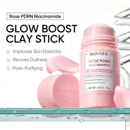 SKINTIFIC Rose PDRN Clay Mask Stick with Niacinamide & Alpha-Arbutin 30g (1.06 oz) | Deep Pore Cleansing for Oily & Dull Skin thumbnail 3