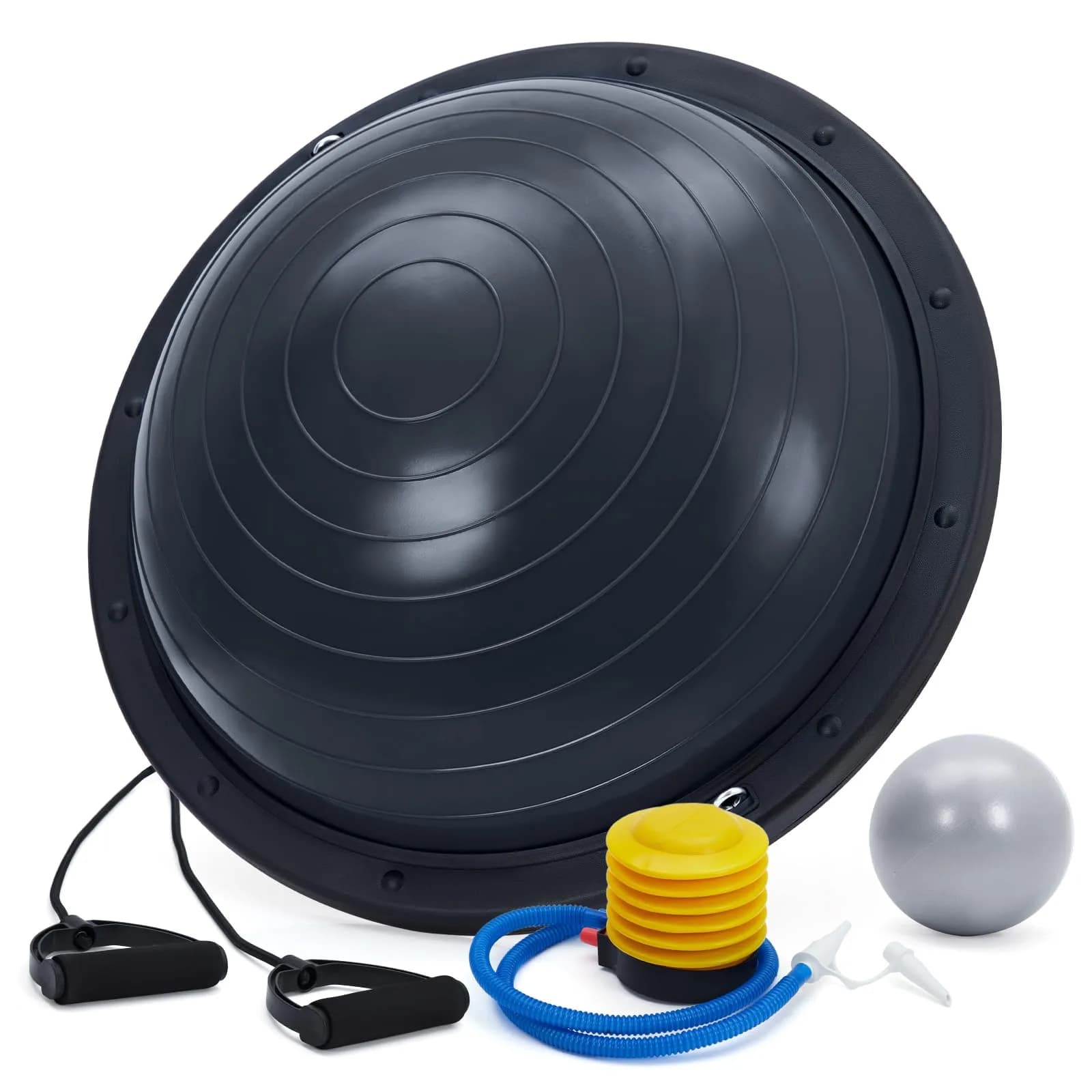 Fectiontool 23 Inch Half Balance Ball | Core Strength & Yoga Accessory with Resistance Bands
