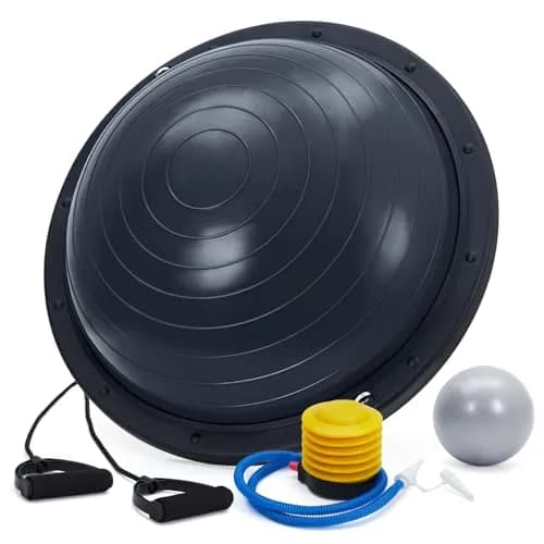 Fectiontool 23 Inch Half Balance Ball | Core Strength & Yoga Accessory with Resistance Bands thumbnail 1