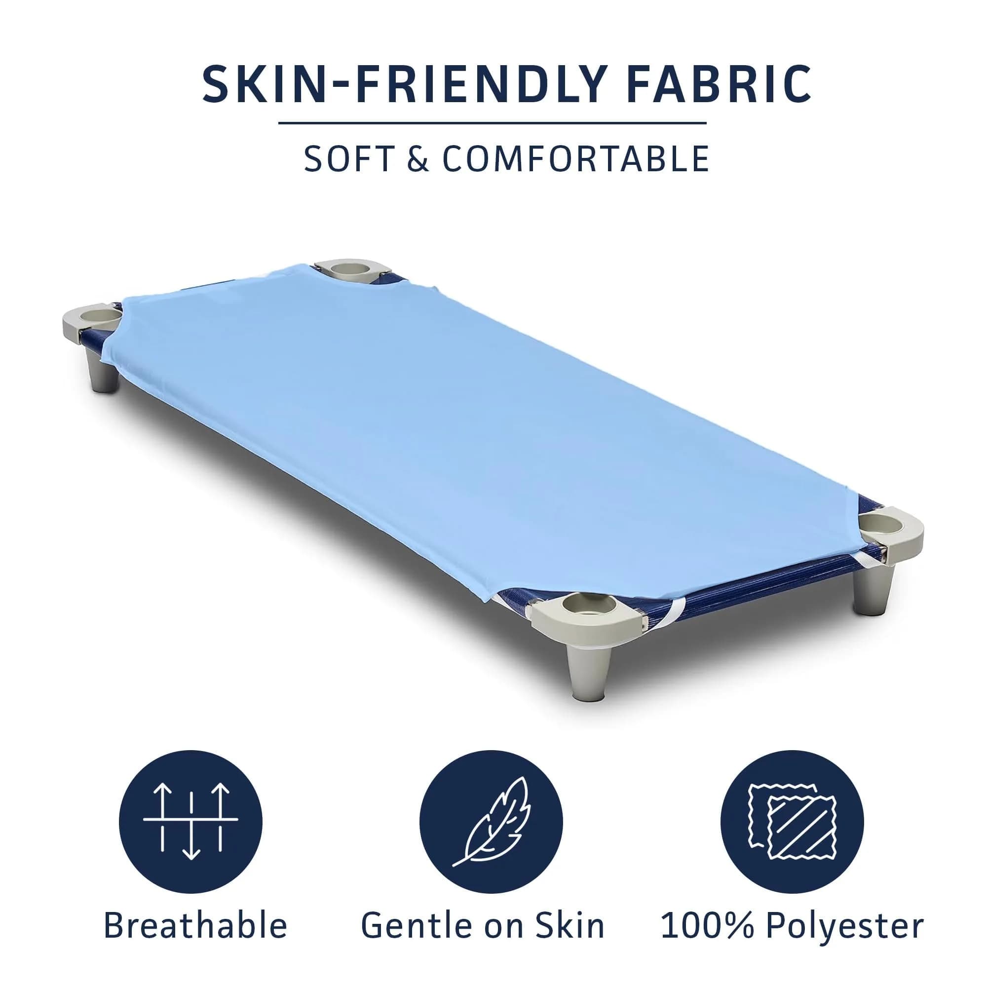 Rollee Pollee Blue Microfiber Cot Sheets 52" x 23" (132cm x 58cm) | 6-Pack for Daycare Naptime - view 6