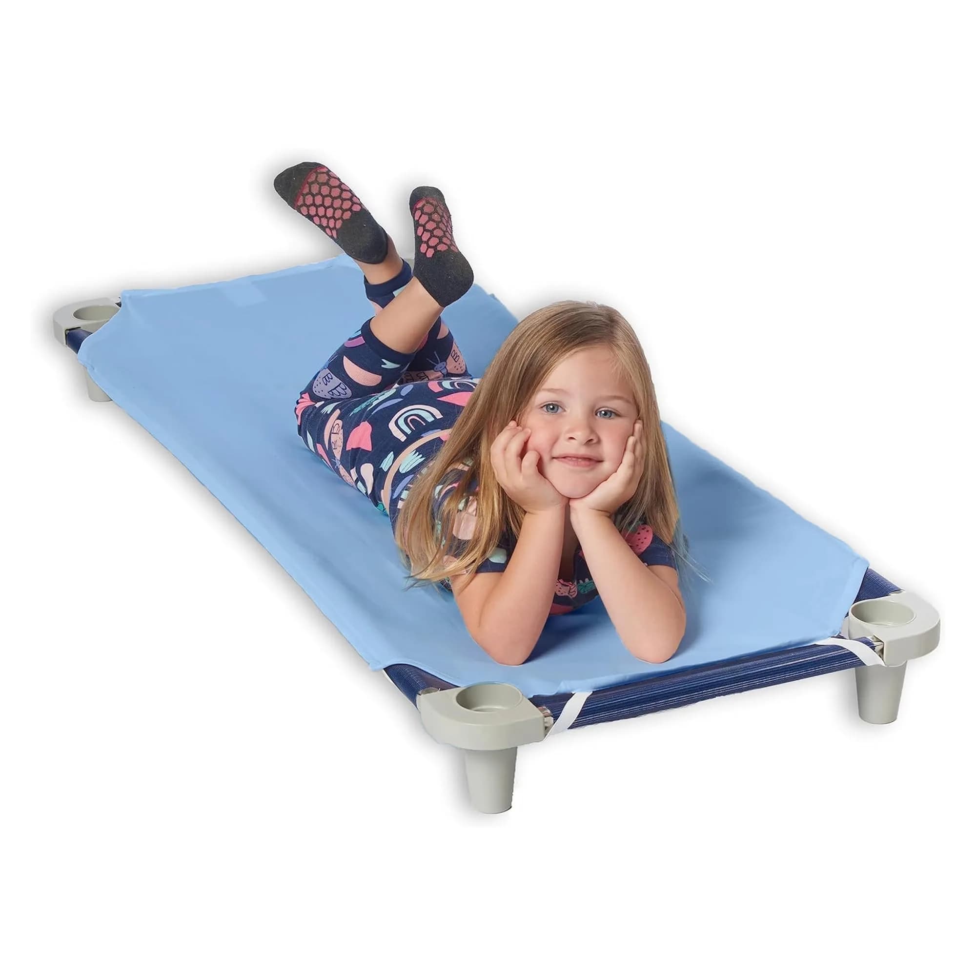 Rollee Pollee Blue Microfiber Fitted Cot Sheets - 23" x 52" - Secure Fit for Daycare Cots - view 4