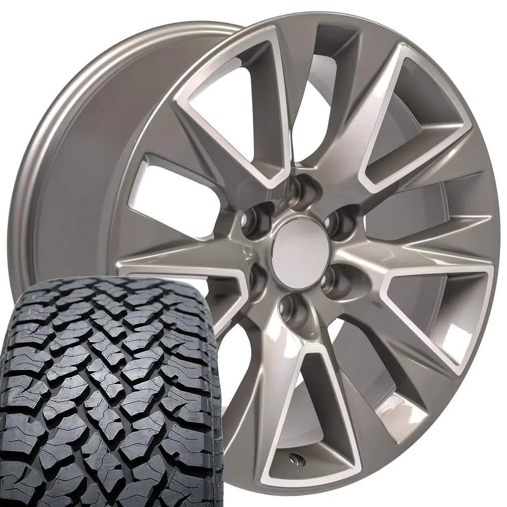 OE Wheels CV26 20x9 Silver Wheels | 6x139.7 Bolt Pattern, 28ET Offset, 275/55R20 TBB Tires