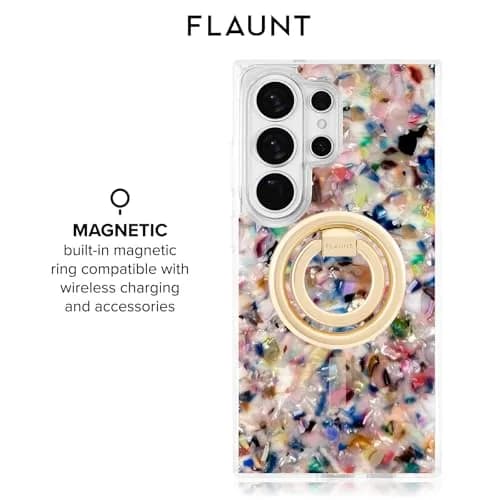 FLAUNT Square Samsung Galaxy S26 Ultra Case - Confetti Tortoise Shell | Shockproof & Magnetic thumbnail 4