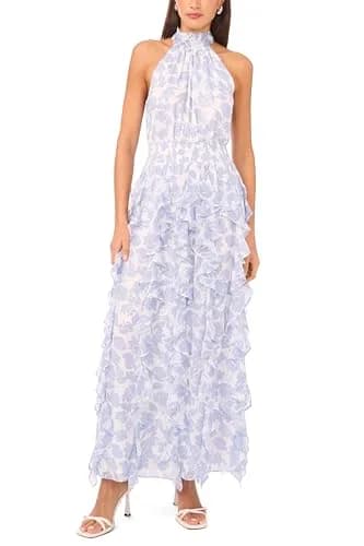 1.STATE Flounce Cascading Maxi Dress | Elegant Maxi Silhouette with Ruffle Layers (max 120 chars) thumbnail 1
