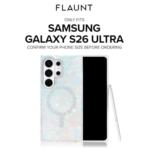 FLAUNT Official Square Samsung Galaxy S26 Ultra Case - Opal Shell | Shockproof & Magnetic thumbnail 2
