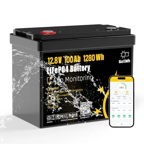 GOKWH 12V 100Ah LiFePO4 Marine Battery with Bluetooth APP | Deep Cycle Trolling Motor Power thumbnail 1
