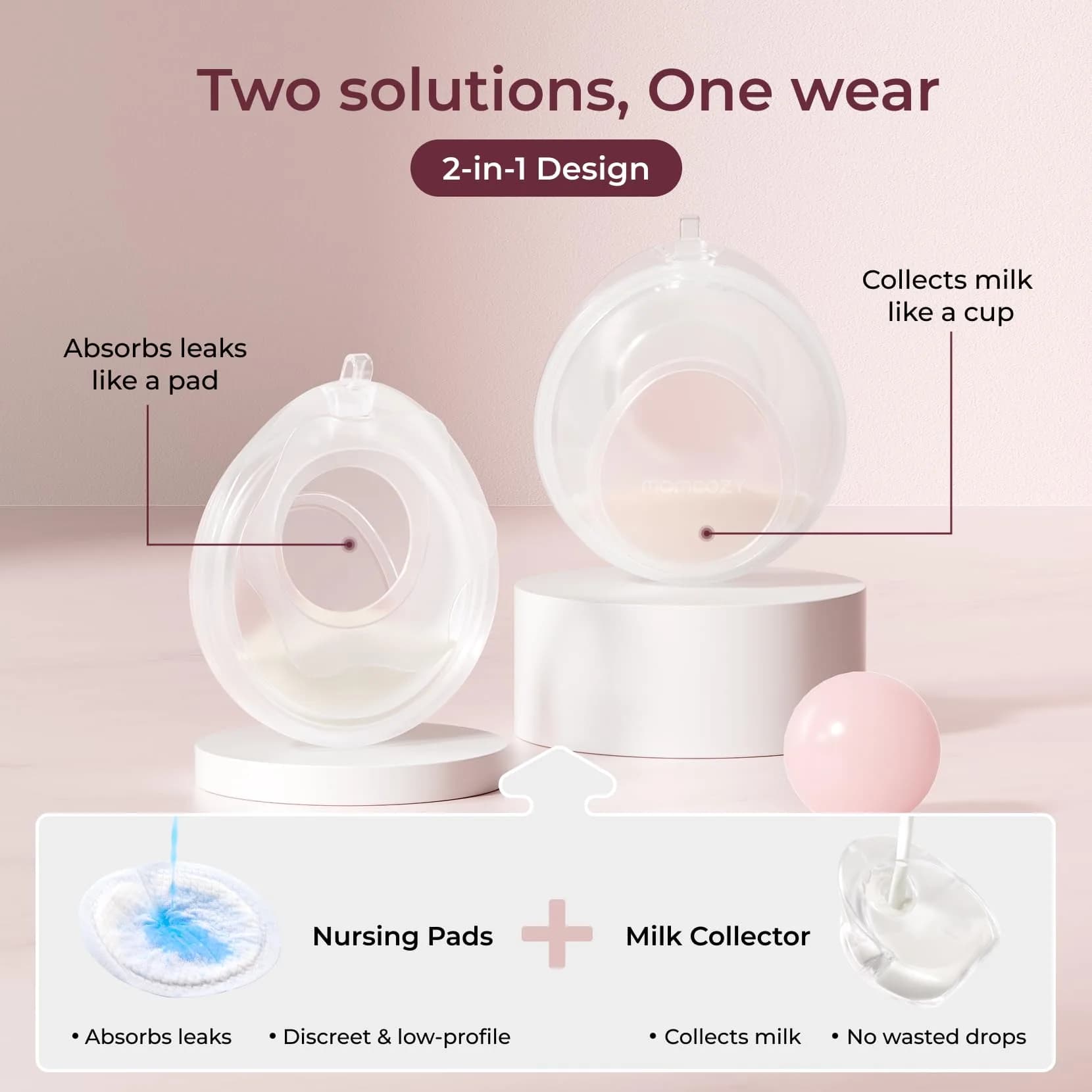 Momcozy Discreet Comfort Collector 1 oz (30 ml) | Passive Milk Catcher for Nursing Bras - view 5