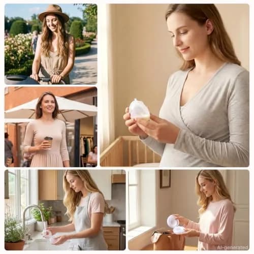 Momcozy Discreet Comfort Collector 1 oz (30 ml) | Passive Milk Catcher for Nursing Bras thumbnail 7