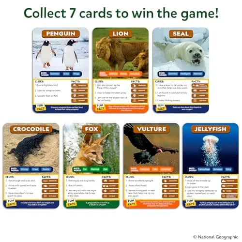 Skillmatics Guess in 10 National Geographic Animals Game | Educational Card Game for Ages 6+ thumbnail 5