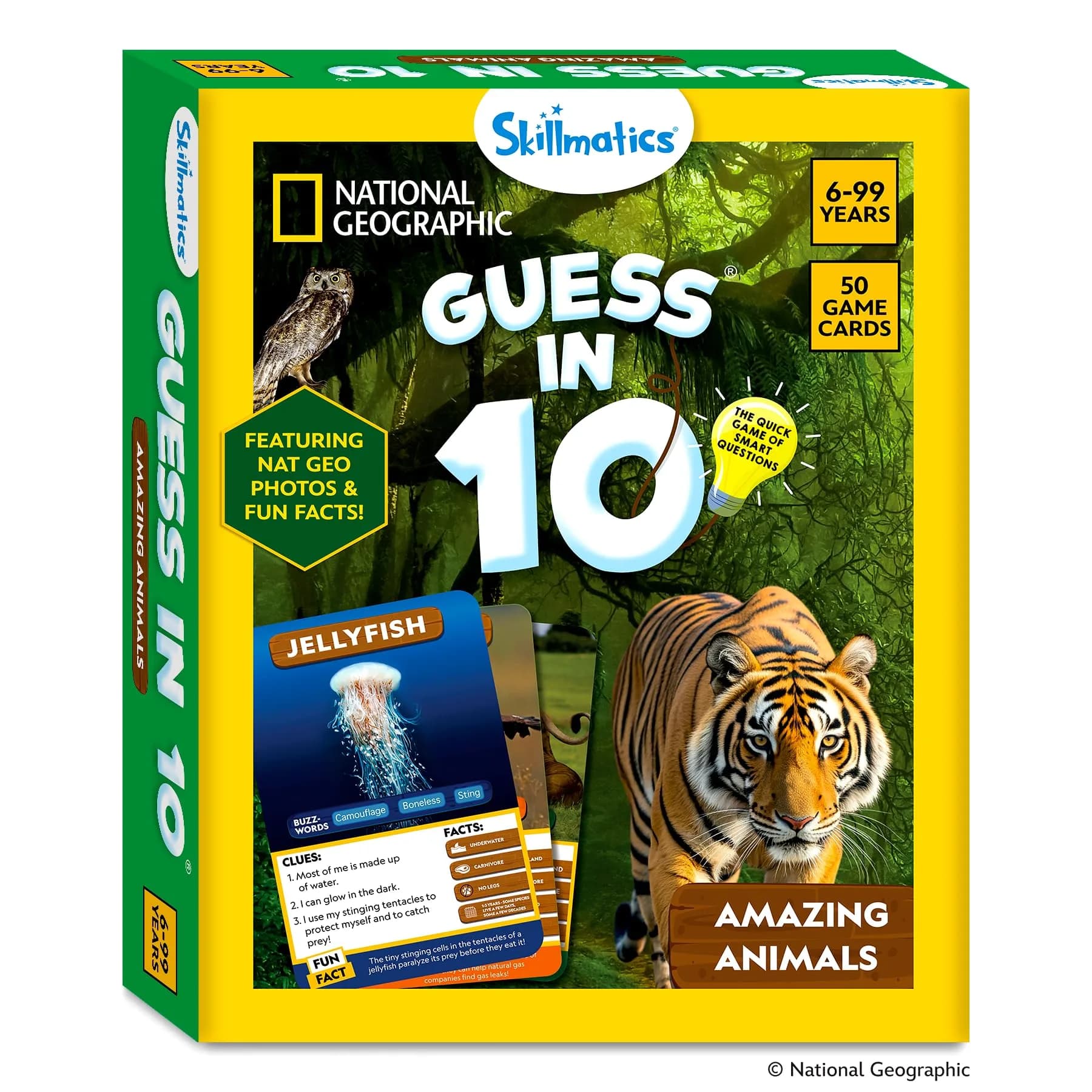 Skillmatics Guess in 10 National Geographic Animals Card Game, Educational Travel Toy for Kids Ages 6+ | 50 Game Cards - view 9