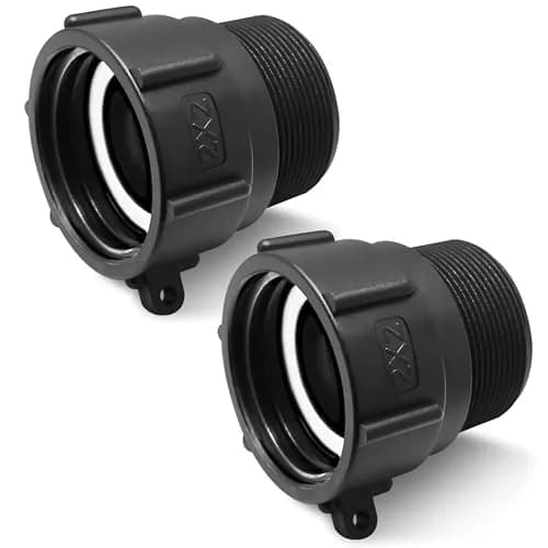 PERMINKS IBC Tote Adapter S60x6 60mm Coarse Thread to 2" NPT, 275-330 Gal, 2-Pack | Connect IBC Tanks to NPT Plumbing thumbnail 1