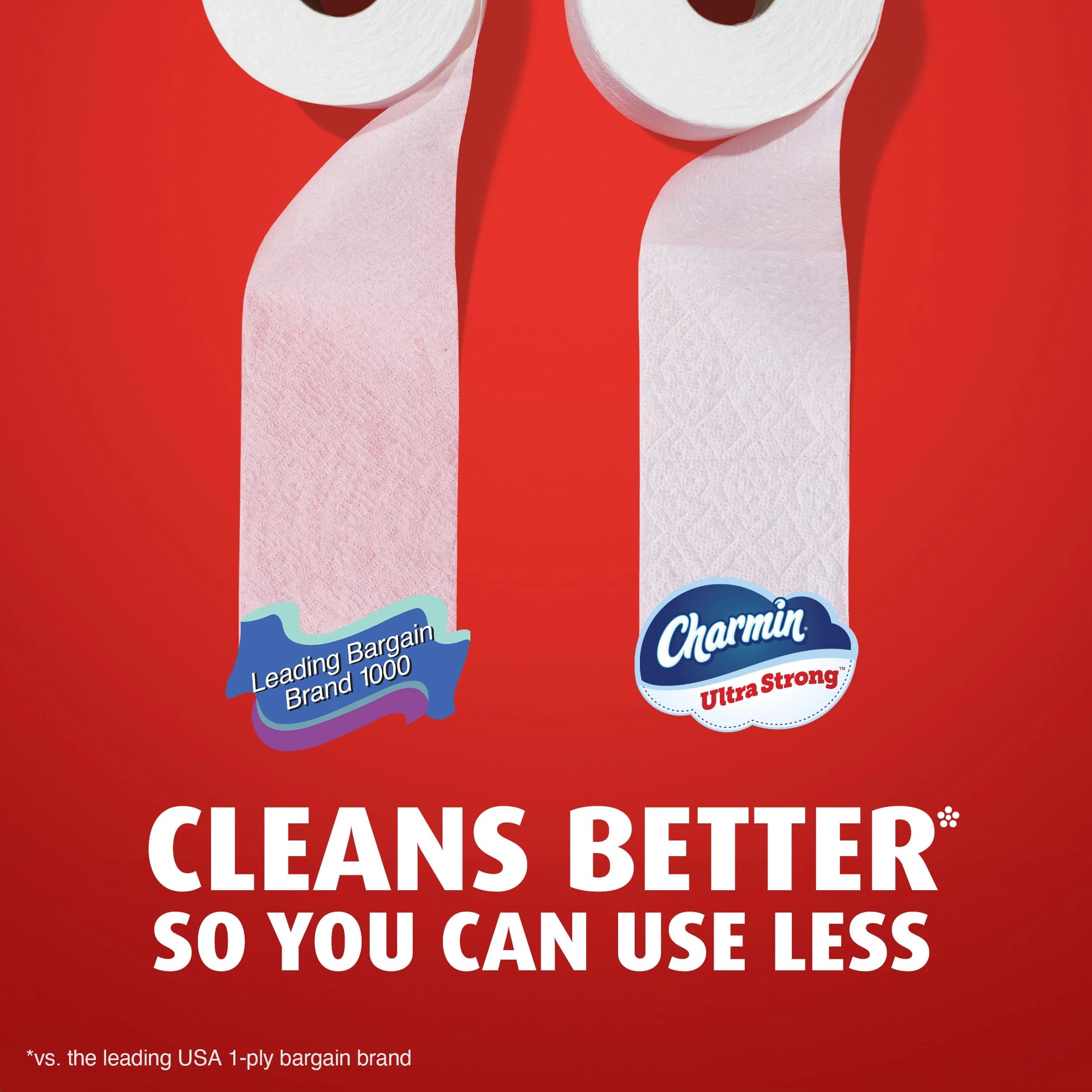 Charmin Ultra Strong Toilet Paper 12 Mega XL Rolls (3960 Sheets Total) | 4X Stronger When Wet - view 5