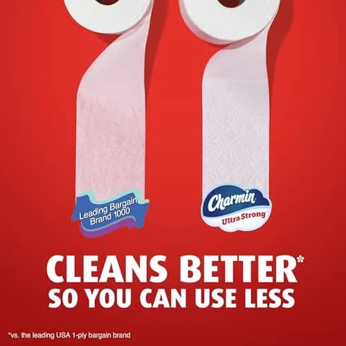 Charmin Ultra Strong Toilet Paper 12 Mega XL Rolls (3960 Sheets Total) | 4X Stronger When Wet thumbnail 5