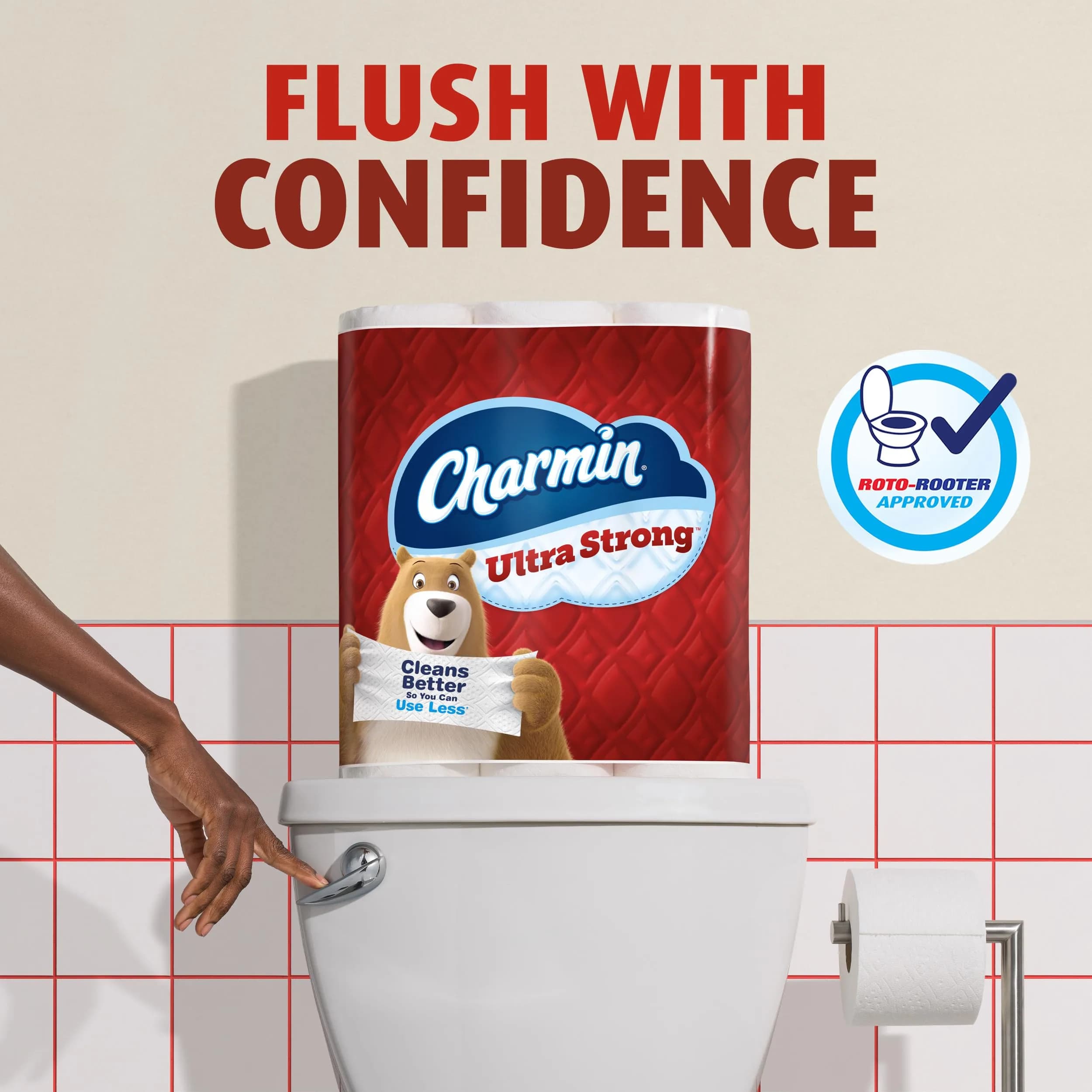 Charmin Ultra Strong Toilet Paper 12 Mega XL Rolls (3960 Sheets Total) | 4X Stronger When Wet - view 7