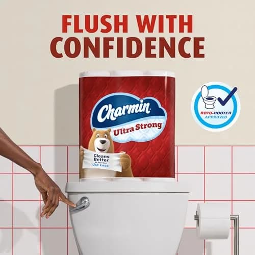Charmin Ultra Strong Toilet Paper 12 Mega XL Rolls (3960 Sheets Total) | 4X Stronger When Wet thumbnail 7