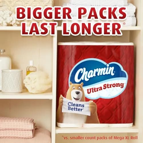 Charmin Ultra Strong Toilet Paper 12 Mega XL Rolls (3960 Sheets Total) | 4X Stronger When Wet thumbnail 8