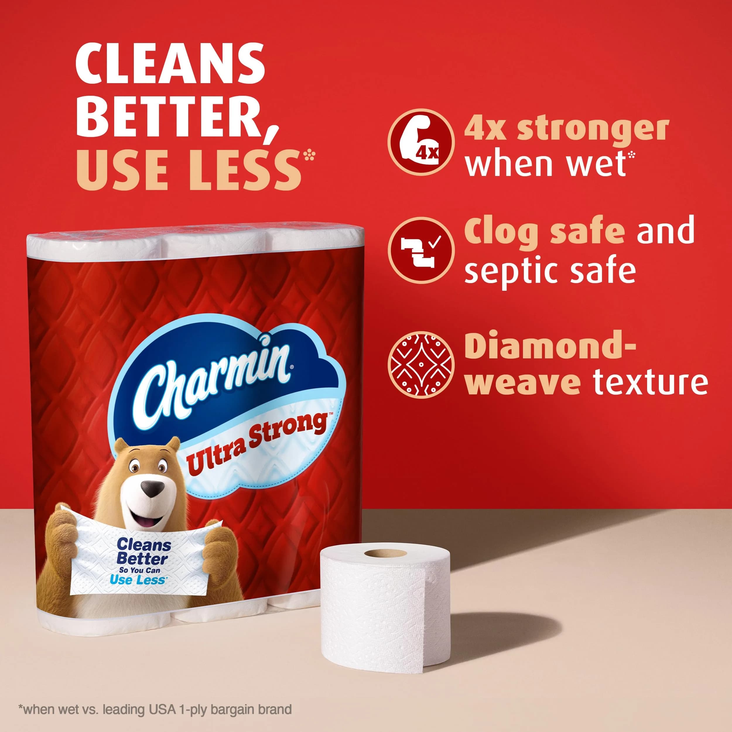 Charmin Ultra Strong Toilet Paper Mega XL, 12 Rolls - 3-Ply Strength for India Homes - view 2