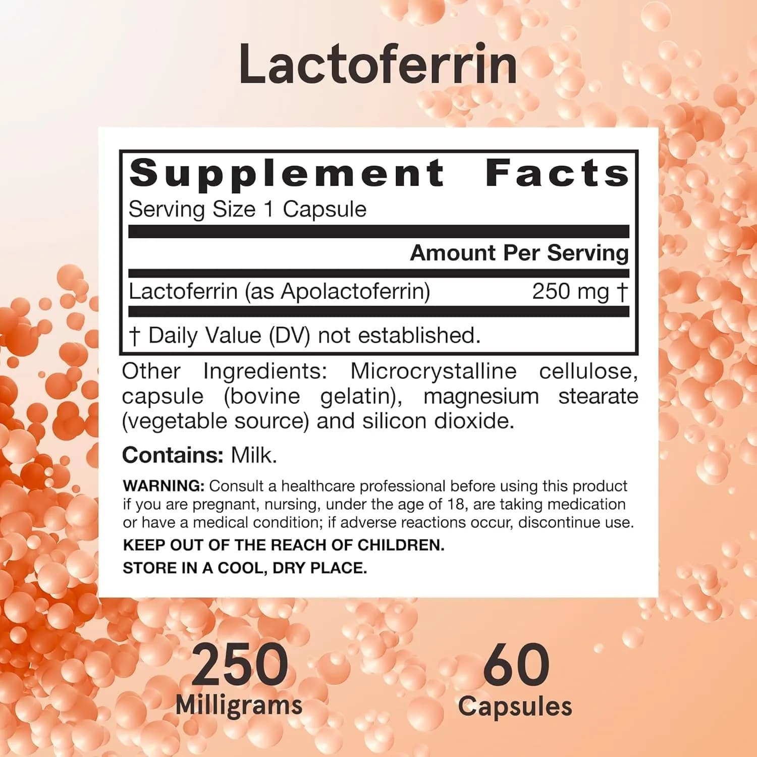 Jarrow Formulas Lactoferrin Immune Support 250 mg Capsules | 120 Count (Pack of 2) - view 6