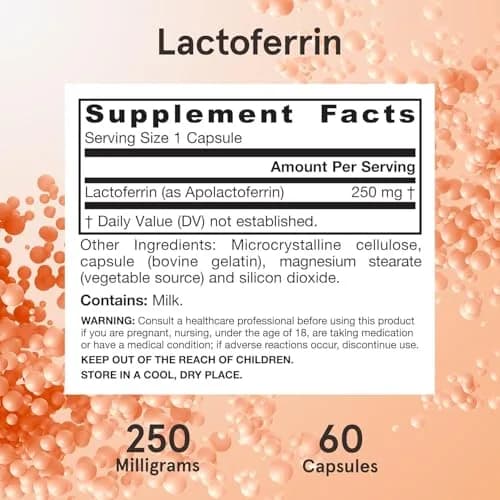 Jarrow Formulas Lactoferrin Immune Support 250 mg Capsules | 120 Count (Pack of 2) thumbnail 6