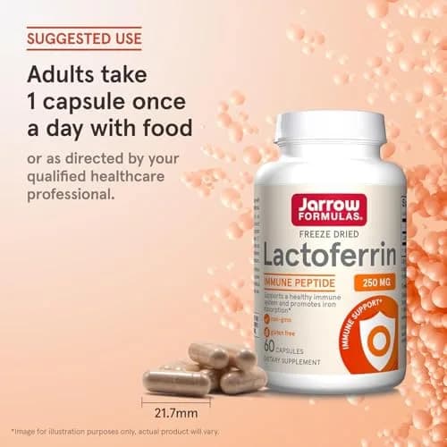 Jarrow Formulas Lactoferrin Immune Support 250 mg Capsules | 120 Count (Pack of 2) thumbnail 7