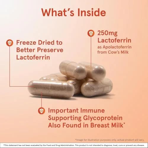 Jarrow Formulas Lactoferrin Immune Support 250 mg Capsules | 120 Count (Pack of 2) thumbnail 3