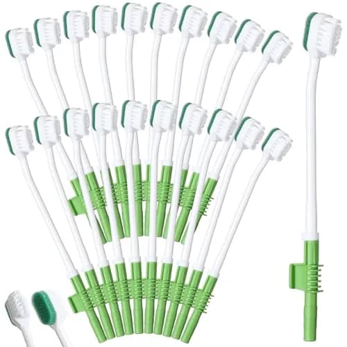 Didaey Green 20 Pcs Sponge Toothbrush with Suction | 19.5 cm (7.68 inches) thumbnail 1