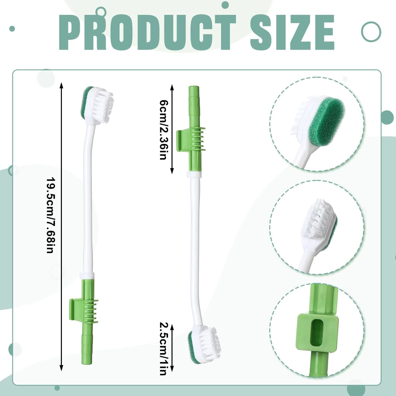 Didaey Green 20 Pcs Sponge Toothbrush with Suction | 19.5 cm (7.68 inches) - view 2