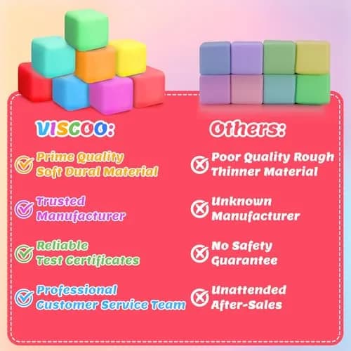 VISCOO 60 Pack Slow Rising Stress Cube 3.6cm (1.4 inch) | Non-Toxic TPR Fidget Toy for Kids & Adults thumbnail 5