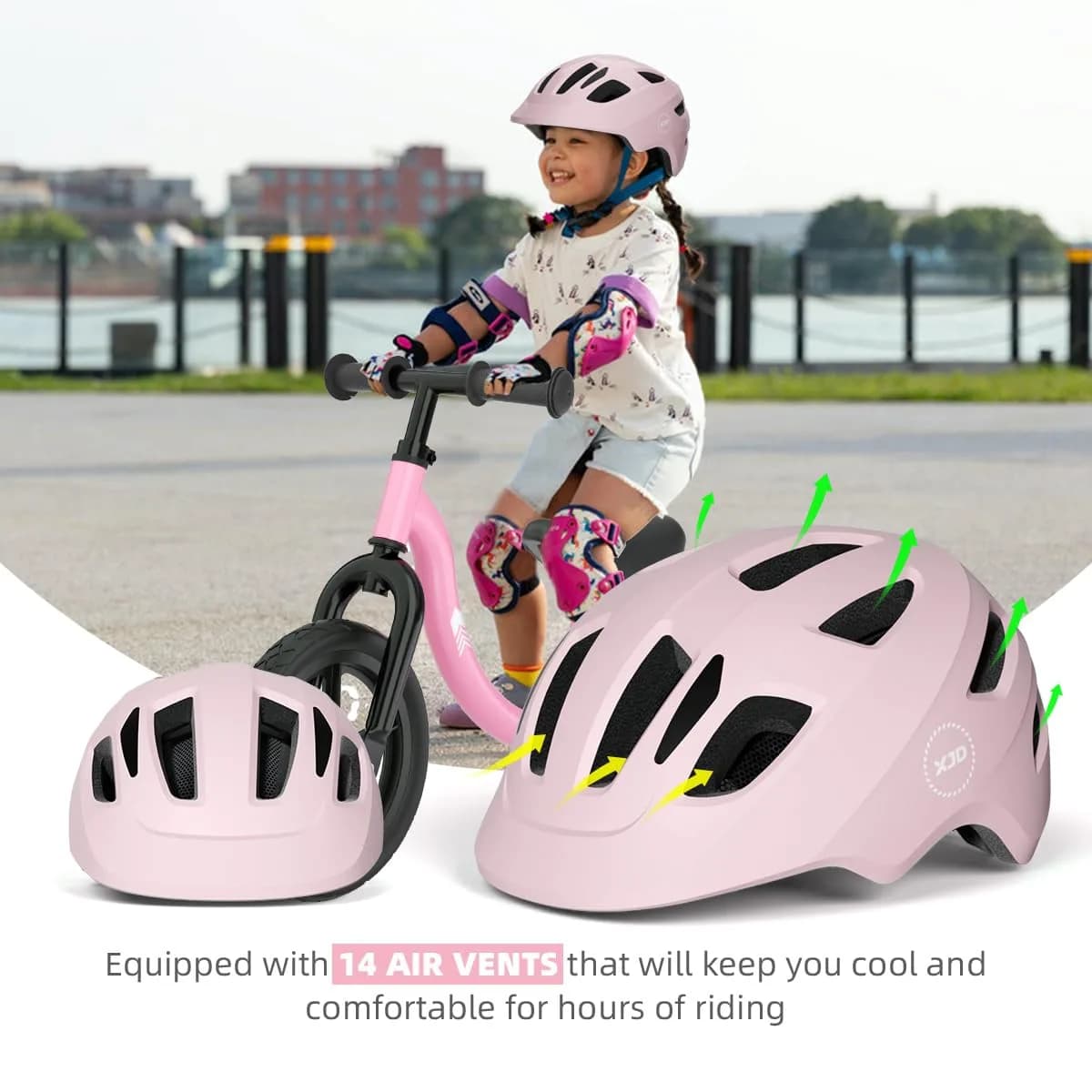 XJD XX-Small Light Pink Toddler Multi-Sport Bike Helmet for Babies (44-48 cm) - view 2