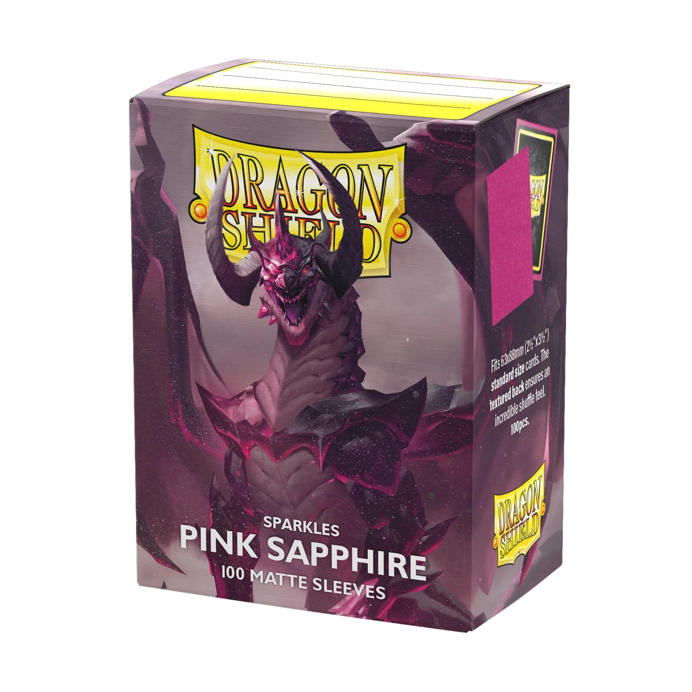 Dragon Shield Pink Sapphire Matte Card Sleeves (100 CT) | Standard Size TCG Protection - main product image