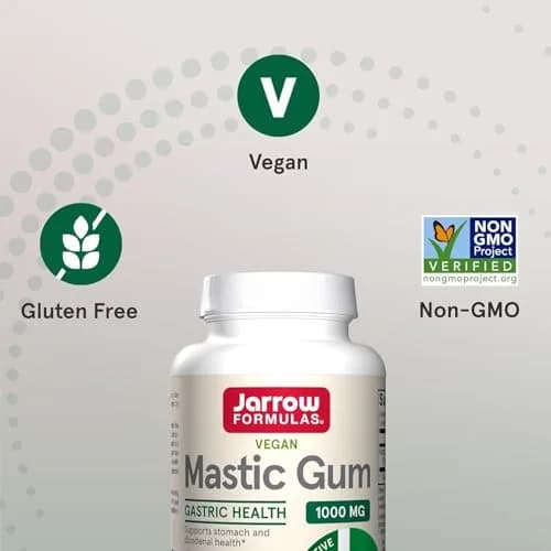 Jarrow Formulas Mastic Gum 1000 mg Veggie Capsules 120 Count (60 Count Pack of 2) | Supports Stomach and Duodenal Health thumbnail 5