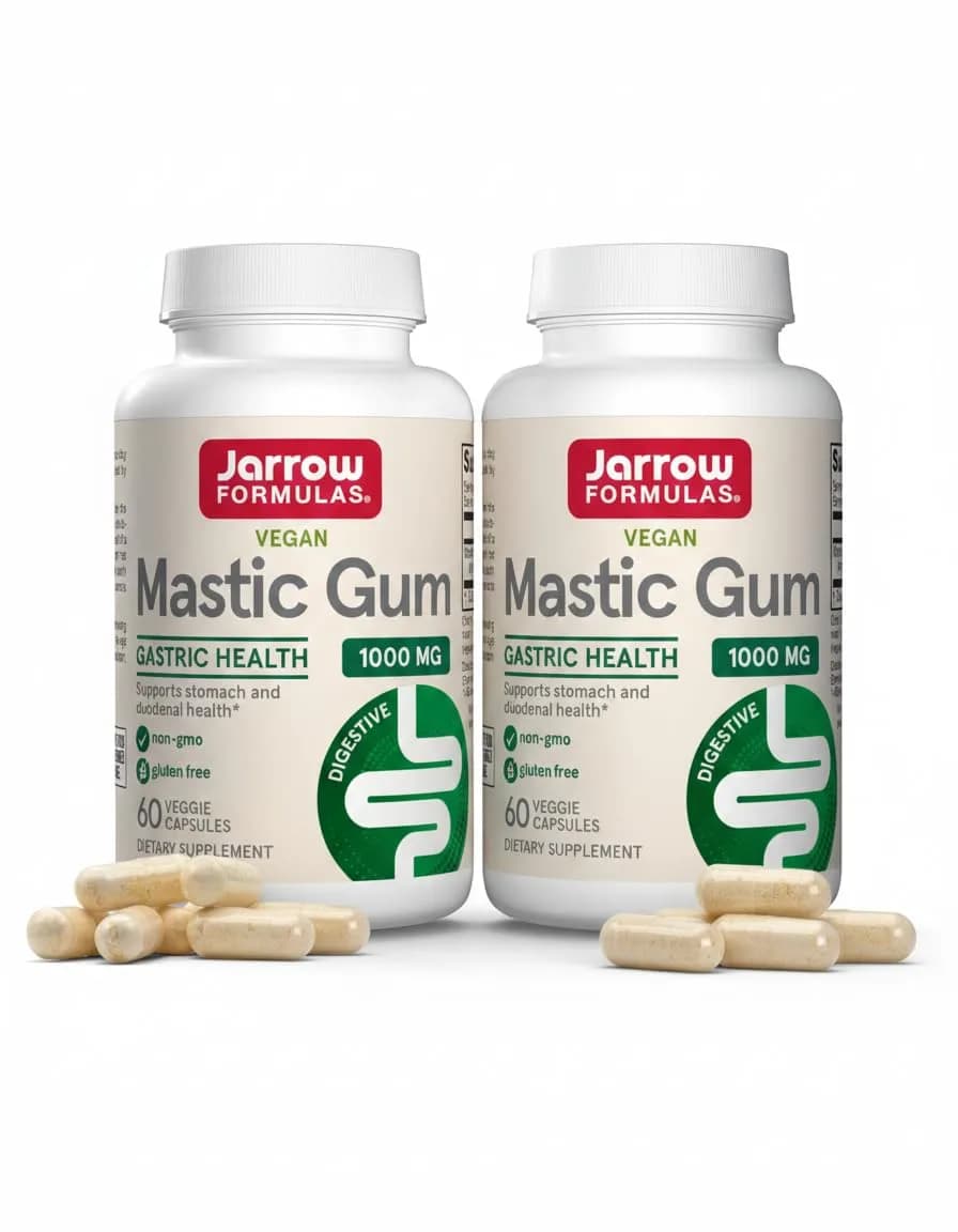 Jarrow Formulas Mastic Gum 1000 mg Veggie Capsules 120 Count (60 Count Pack of 2) | Supports Stomach and Duodenal Health - main product image
