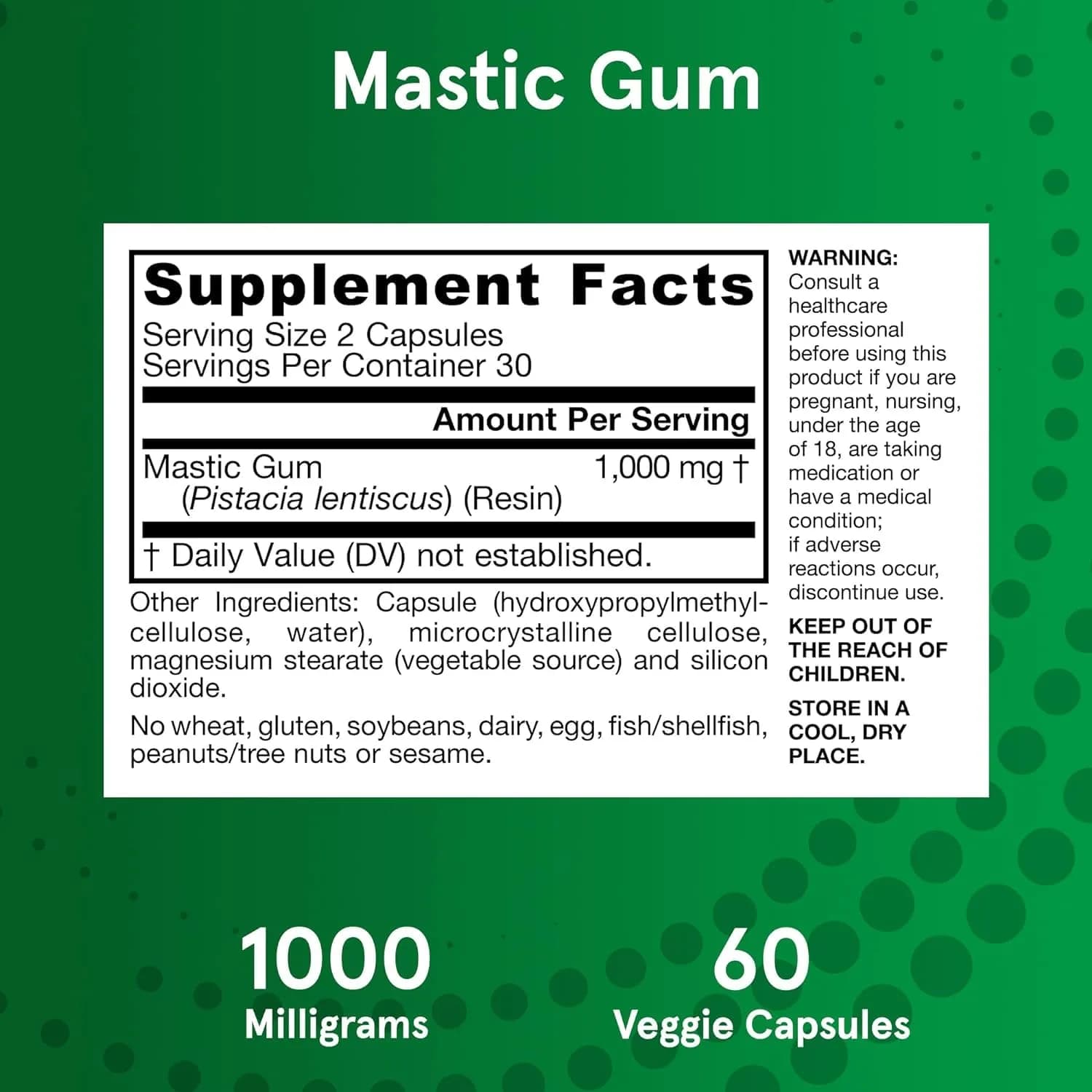 Jarrow Formulas Mastic Gum 1000 mg Veggie Capsules 120 Count (60 Count Pack of 2) | Supports Stomach and Duodenal Health - view 7