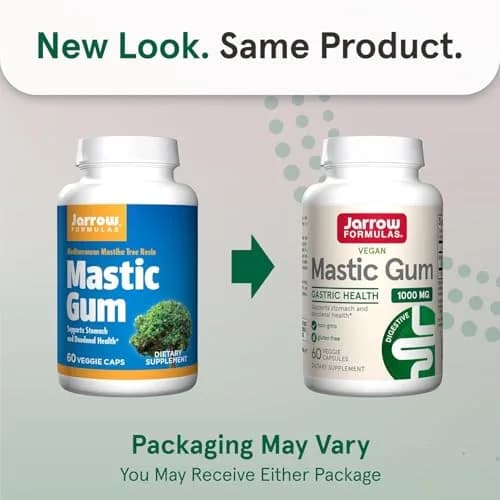 Jarrow Formulas Mastic Gum 1000 mg Veggie Capsules 120 Count (60 Count Pack of 2) | Supports Stomach and Duodenal Health thumbnail 2