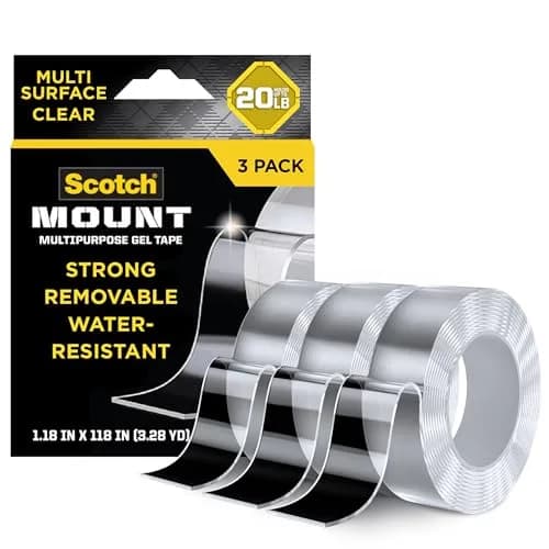 Scotch-Mount Multipurpose Gel Tape, 2 Pack (2 Rolls), 30 mm x 1.5 m | Heavy Duty Removable Mounting Tape thumbnail 1