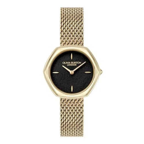 Olivia Burton Charing 29mm Women’s Quartz Watch | Hexagonal Honeycomb Design, Gold Mesh Strap thumbnail 1