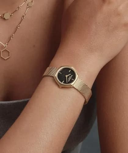 Olivia Burton Charing 29mm Women’s Quartz Watch | Hexagonal Honeycomb Design, Gold Mesh Strap thumbnail 2